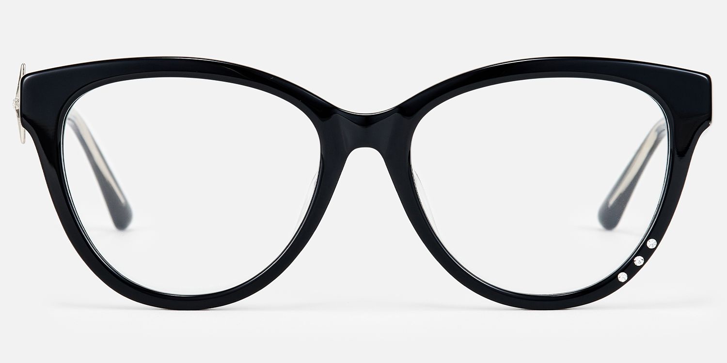 Shine in silence - Cat Eye Black Eyeglasses | Vooglam Angle View