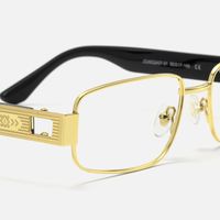Cypher - Rectangle Gold Eyeglasses | Vooglam Design Details
