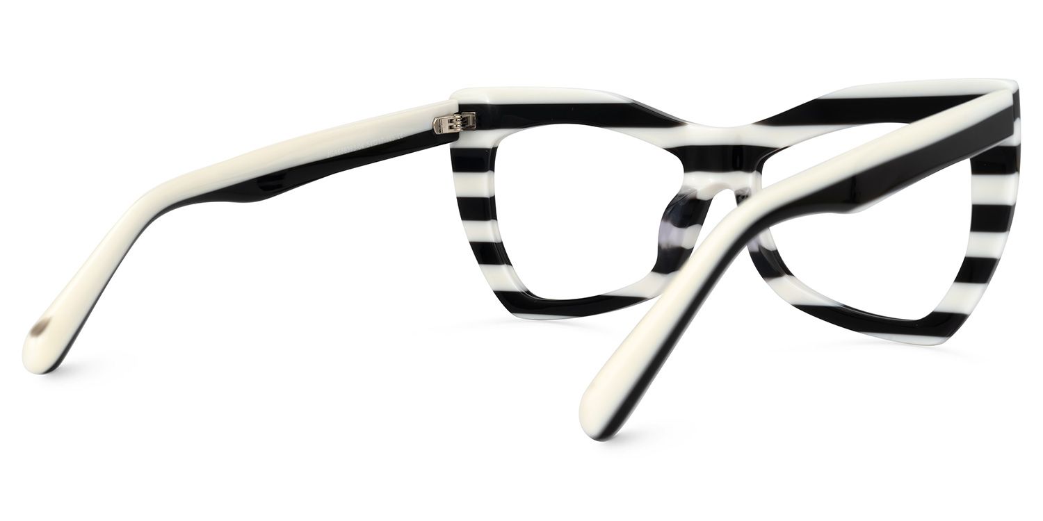 Payne - Geometric Black/White Eyeglasses | Vooglam Side View
