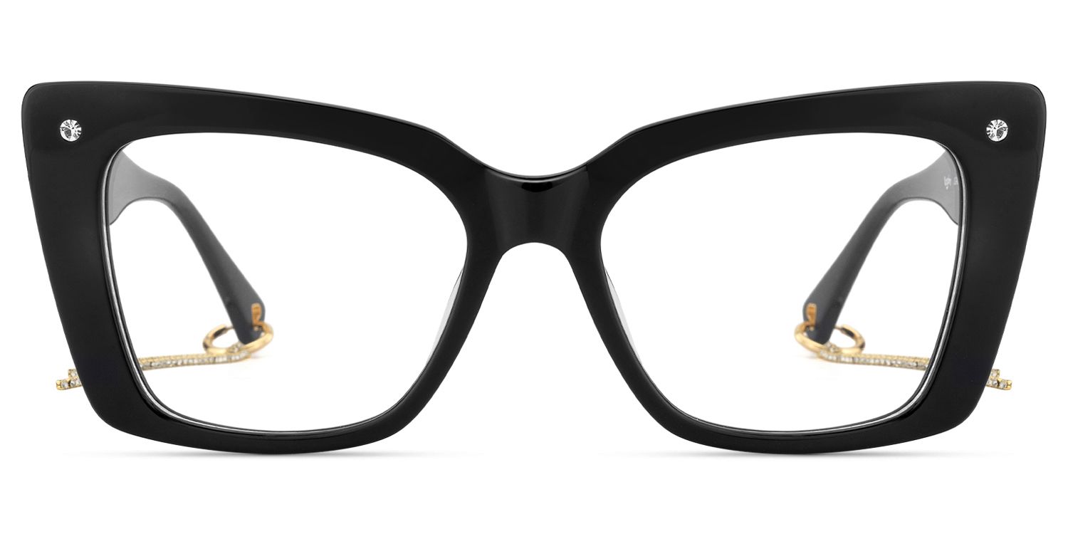 Frame Size of Rosa - Butterfly Black Eyeglasses | Vooglam