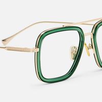 Alvira - Aviator Green Eyeglasses | Vooglam Design Details
