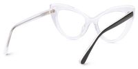 Darcie - Cat Eye White/Black Eyeglasses | Vooglam Side View