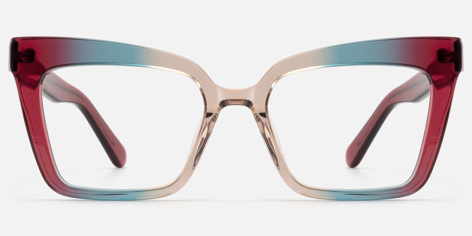 Galarza -  Vaporwave Vibe Gradient Red Eyeglasses | Vooglam Angle View