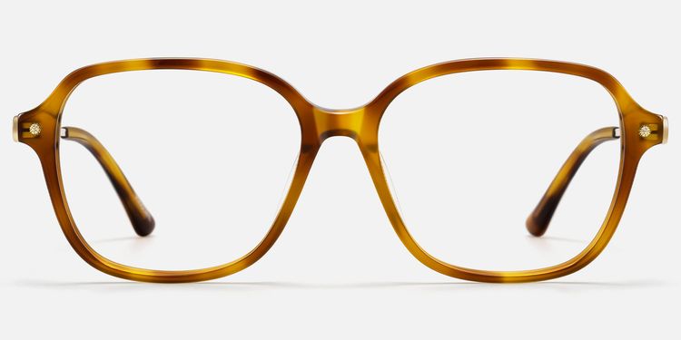 Odyssey-Amber Tortoise Gold Rounded Square Glasses by Vooglam