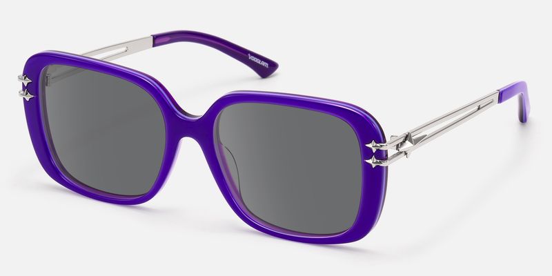 Nova - Blue Violet Gray Tint Double Wire Sunnies by Vooglam