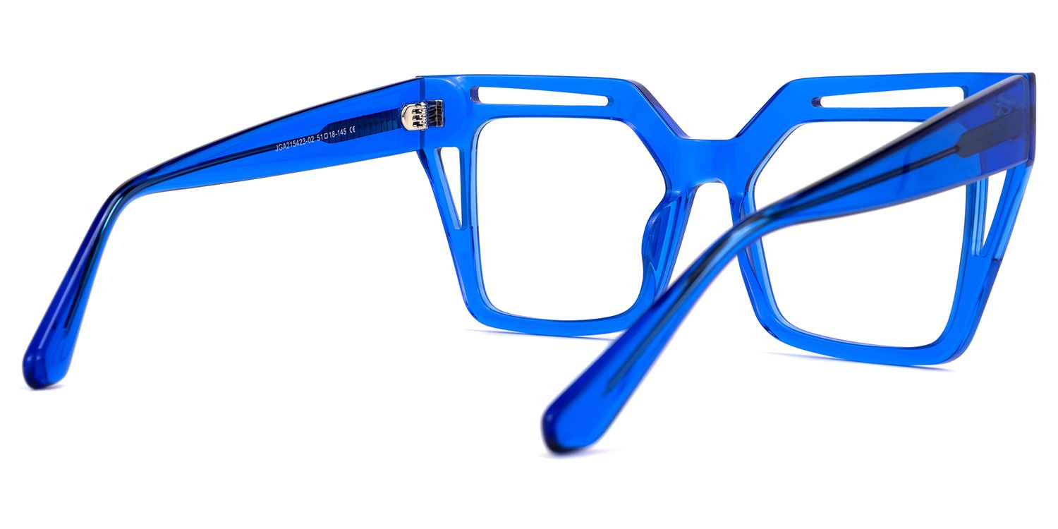 Eduarte - Square Blue Eyeglasses | Vooglam Side View