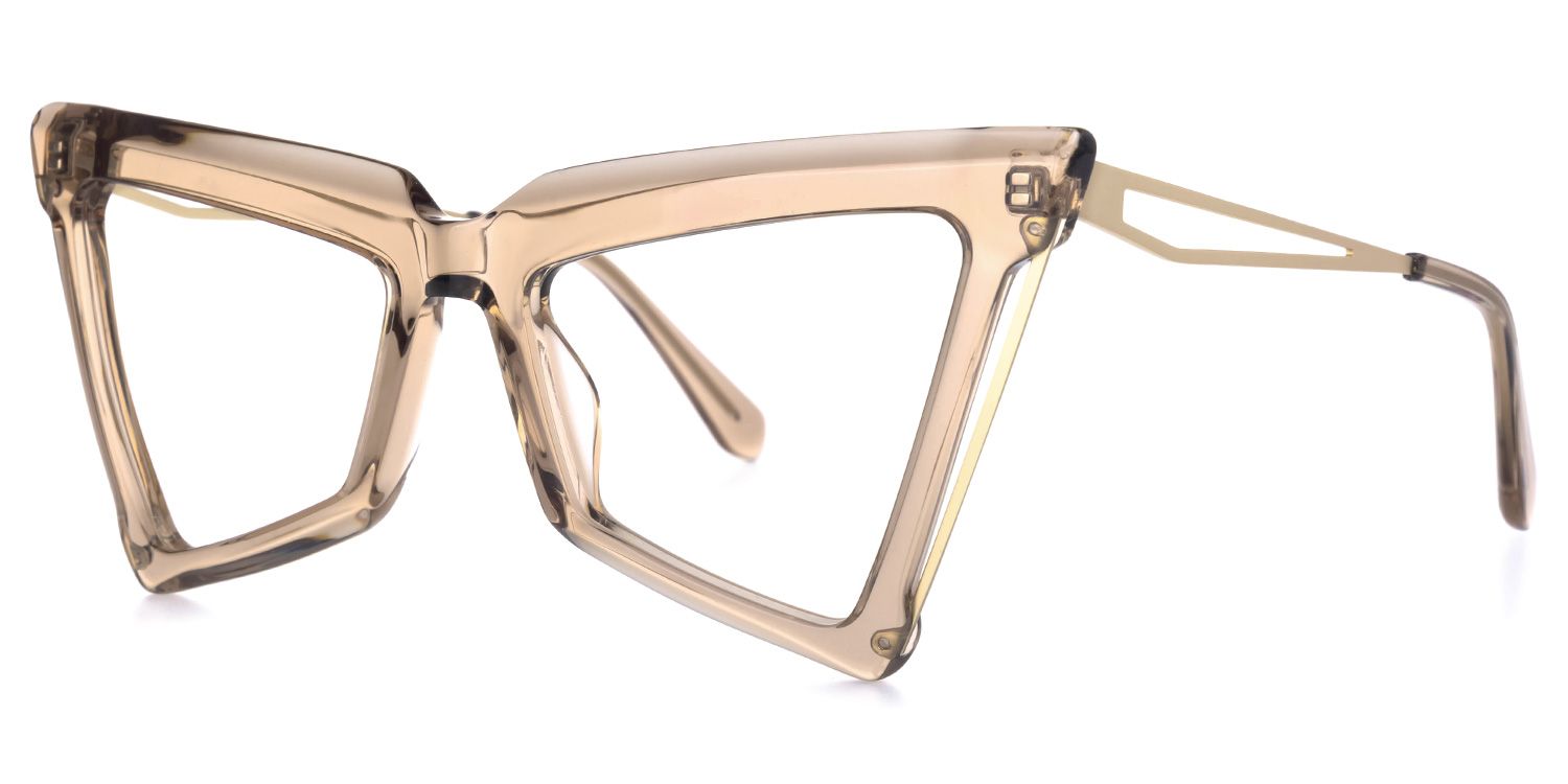 Elihu - Butterfly Champagne Eyeglasses | Vooglam Front View