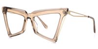 Elihu - Butterfly Champagne Eyeglasses | Vooglam Front View