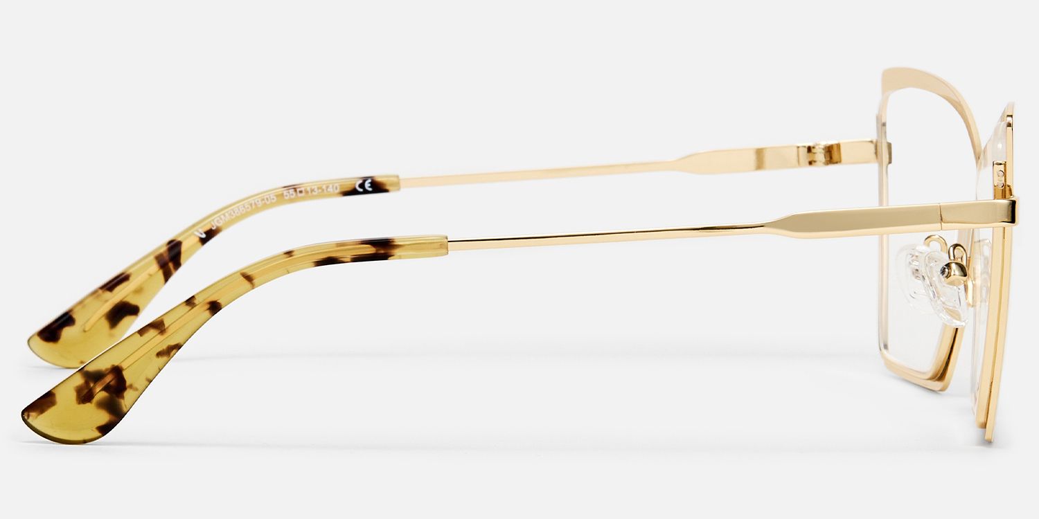 Felicja - Gold Metal Butterfly Glasses | Vooglam