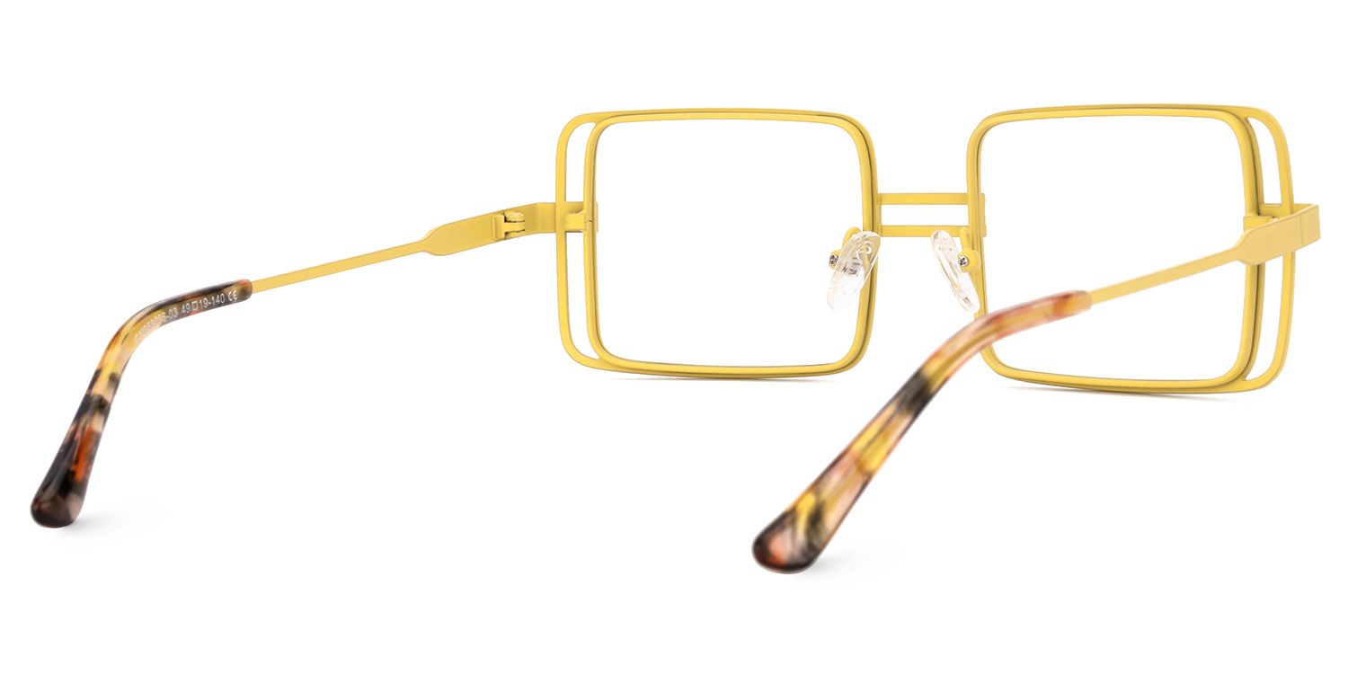 Fergus - Rectangle Yellow Eyeglasses | Vooglam Side View