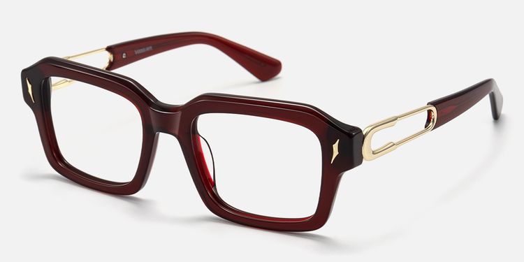 Blindspot - Transparent Red Safety Pin Glasses | Vooglam