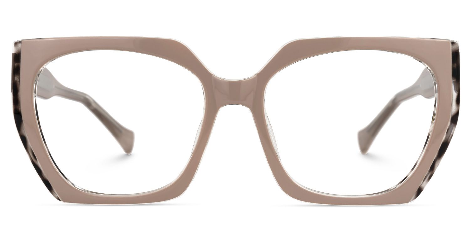 Edge - Geometric Brown Eyeglasses | Vooglam Angle View