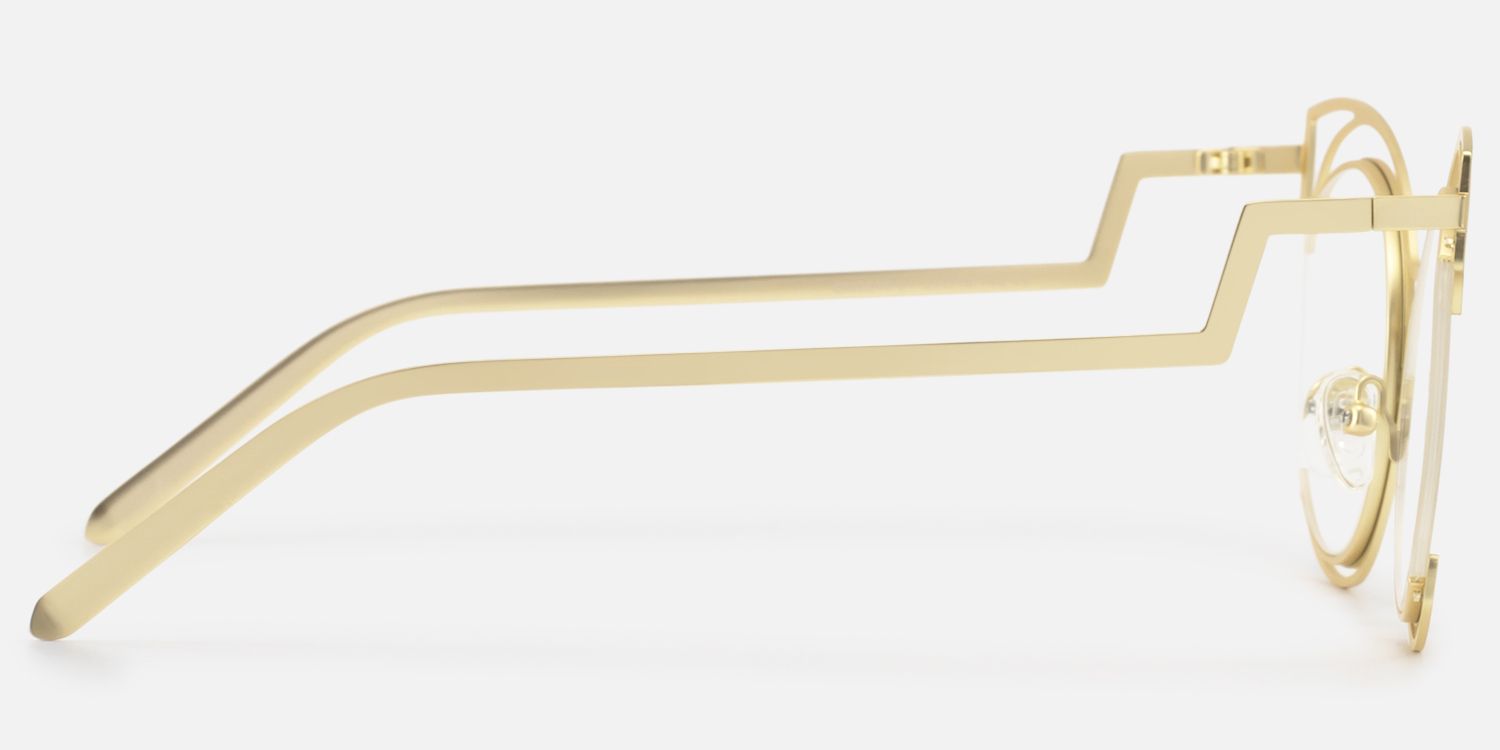 Maggie - Cat Eye Gold Eyeglasses │Vooglam Side View