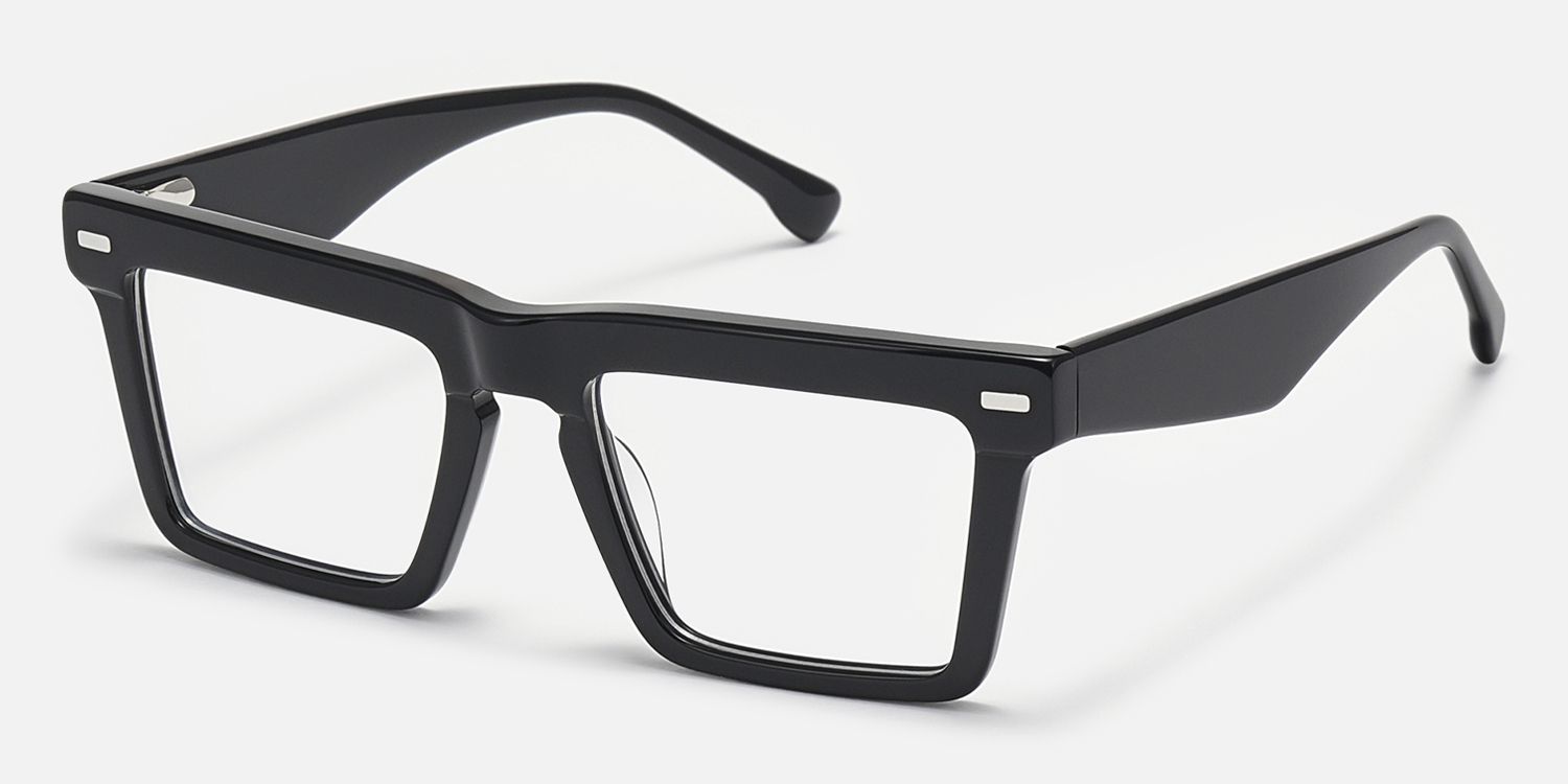 Kenty - Thick Frames Eclectic Black Glasses | Vooglam Front View