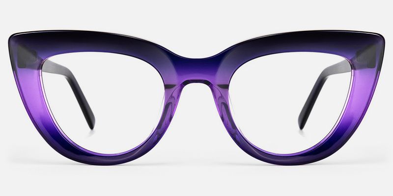 Pastora - Retro Cateye Purple Glasses by Vooglam