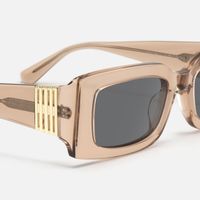 Aurelia - Brown Transparent Bold Sunglasses | Vooglam Design Details