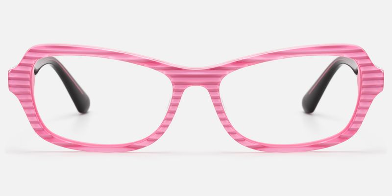 Pop - Pink And Purple Striped Bug Eye Glasses by Vooglam