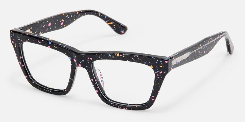 Drip - Rectangle Black Eyeglasses