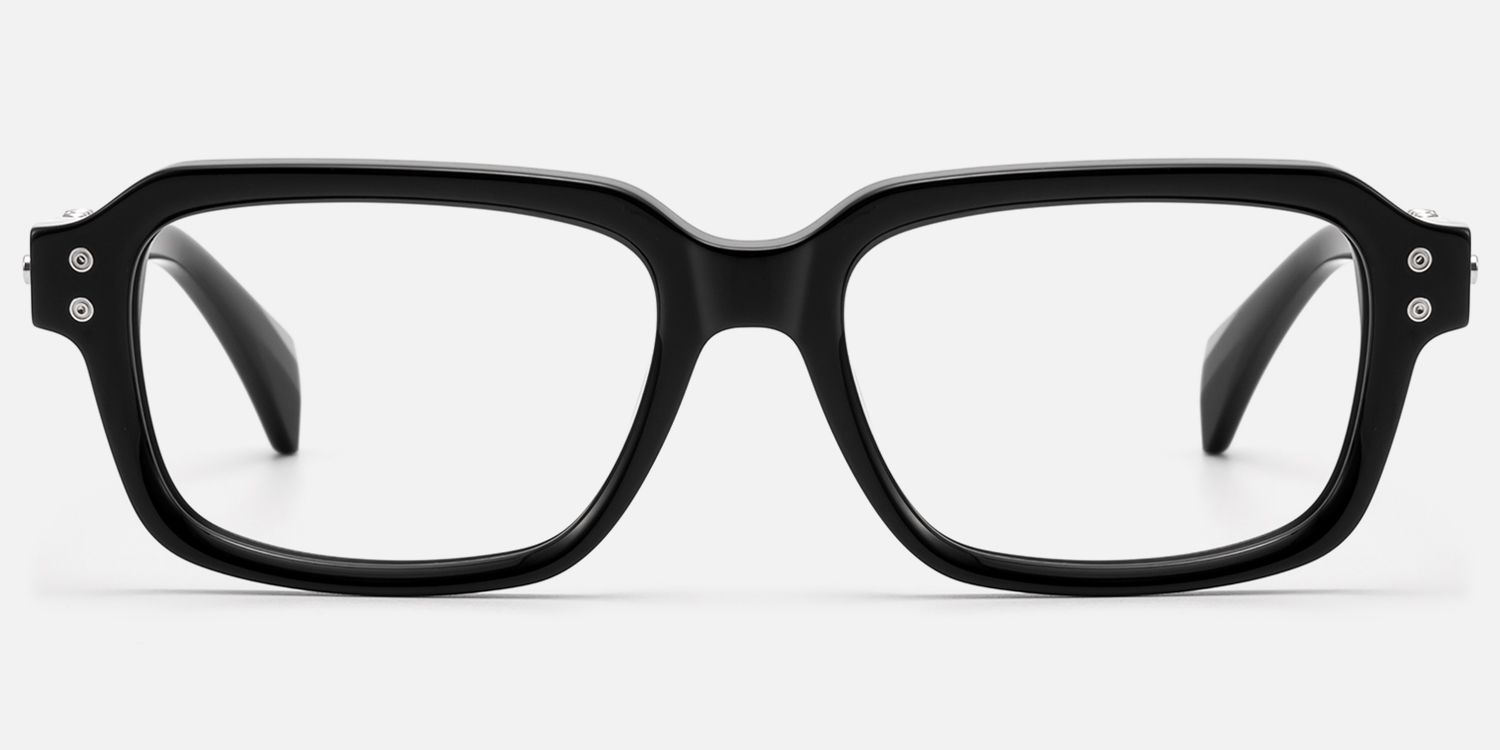 Anacortes - Silver Black Guitar Temple Glasses | Vooglam Angle View