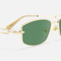 Bladework - Rectangle Gold Sunglasses | Vooglam Design Details
