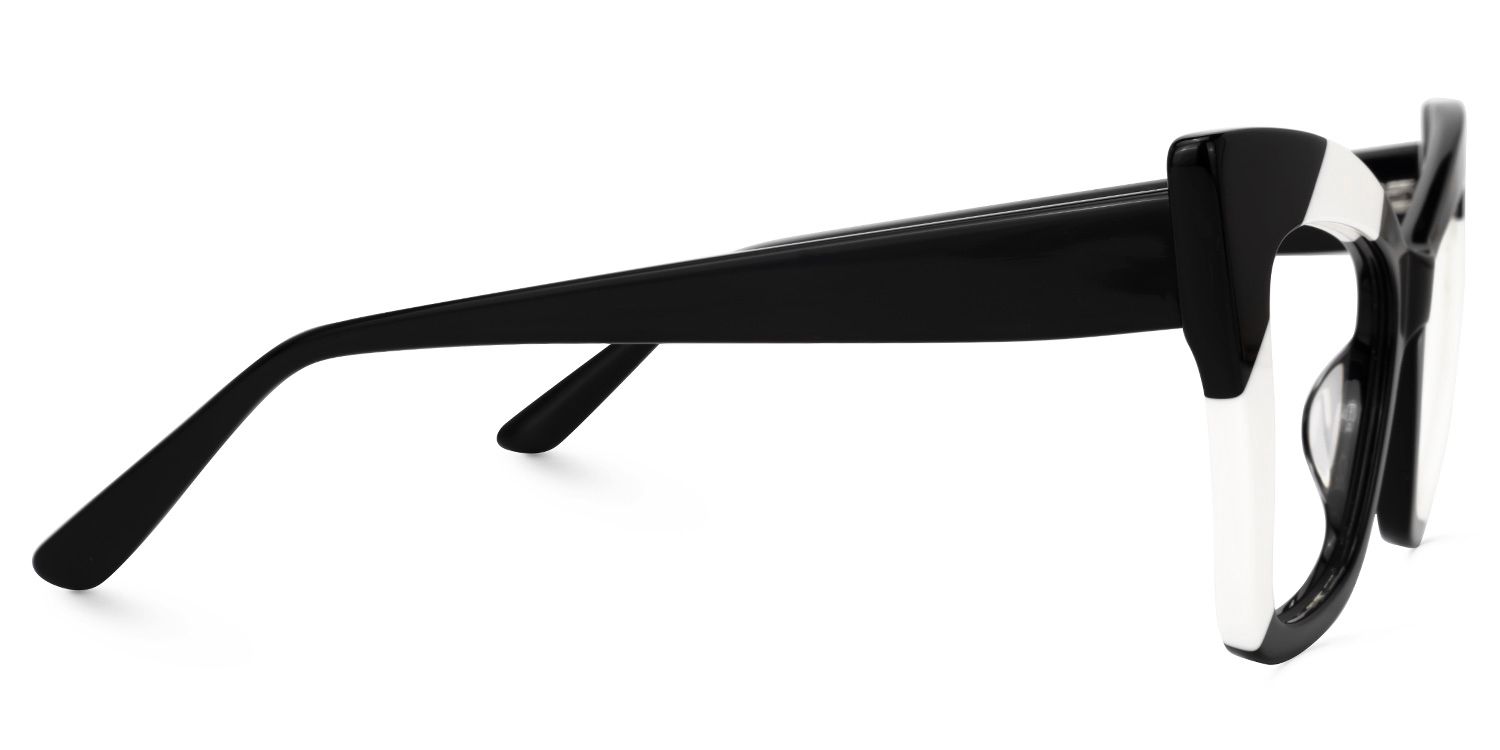 Damyan - Cat Eye Black/White Eyeglasses | Vooglam 4
