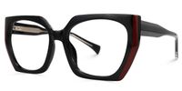 Edge - Geometric Black Eyeglasses | Vooglam Front View