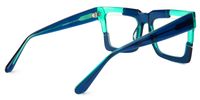 Eliora - Square Blue Eyeglasses | Vooglam Side View