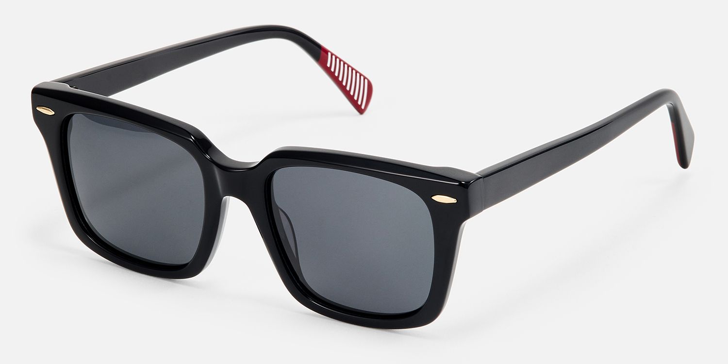 Valor - Square Black Sunglasses | Vooglam Front View