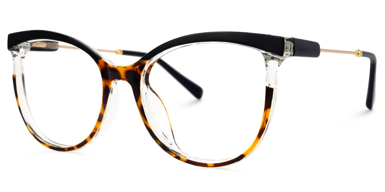 Emanuel - Cat Eye Black/Tortoise Eyeglasses | Vooglam Front View