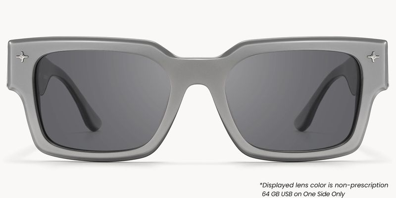 The Programmer - Rectangle Silver Sunglasses