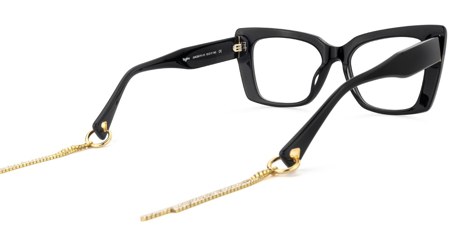 Rosa - Butterfly Black Eyeglasses | Vooglam Side View