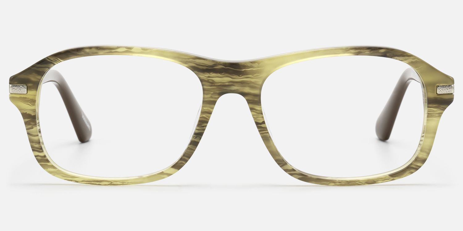 Albini - Clear Wood Grain Silver Chain Frames | Vooglam Angle View