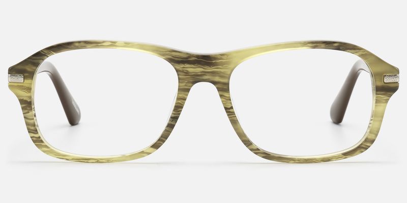 Albini - Clear Wood Grain Silver Chain Frames | Vooglam