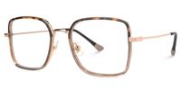 Faber - Square Tortoise Eyeglasses | Vooglam Front View