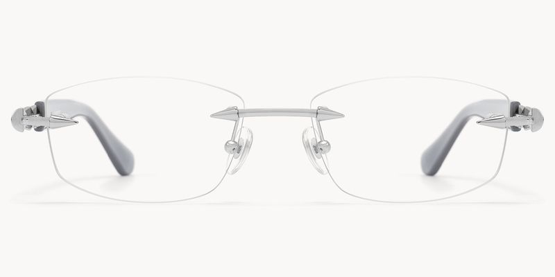Fracture - Rectangle Gray Eyeglasses