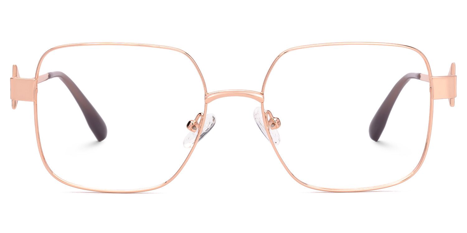 Kaiholo - Square Gold Eyeglasses | Vooglam Angle View