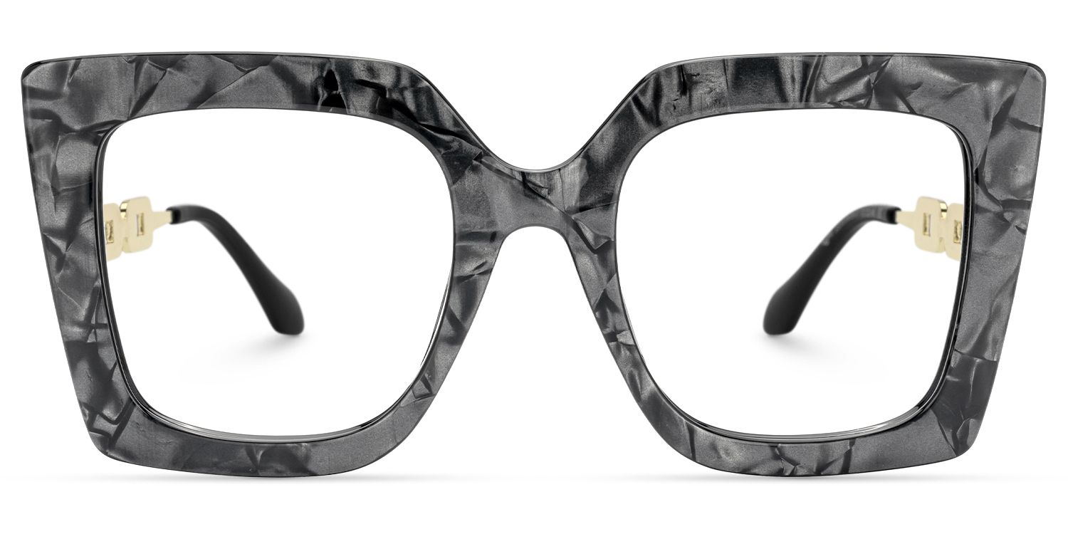 Pacorro - Square Grey Eyeglasses by Vooglam - Angle View