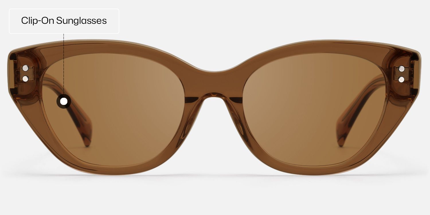 Cicely - Champagne Cat Eye Sunglasses | Vooglam Side View