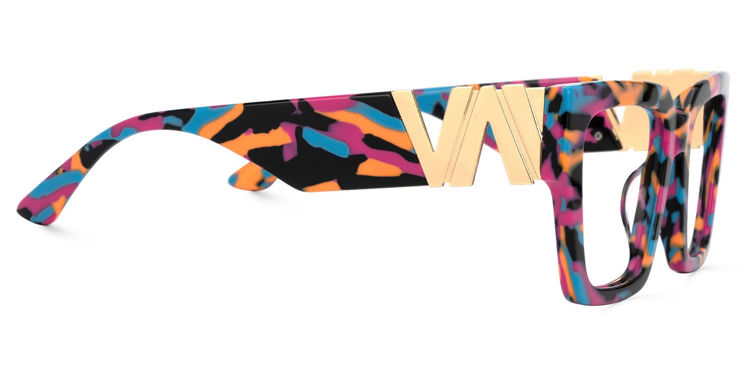 Felician - Square Multicolor Eyeglasses | Vooglam 4