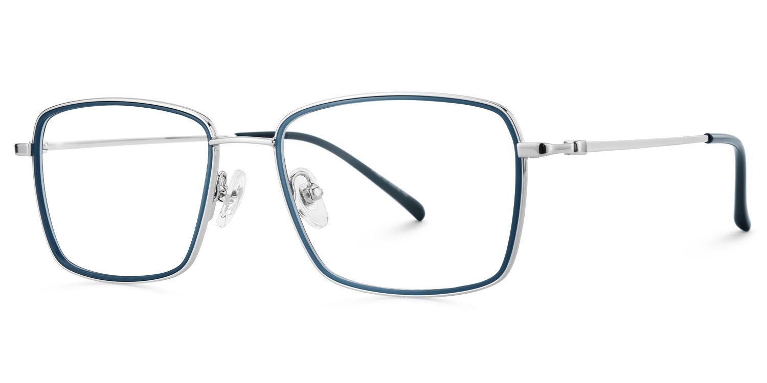 Marlene - Rectangle Blue Eyeglasses | Vooglam Front View