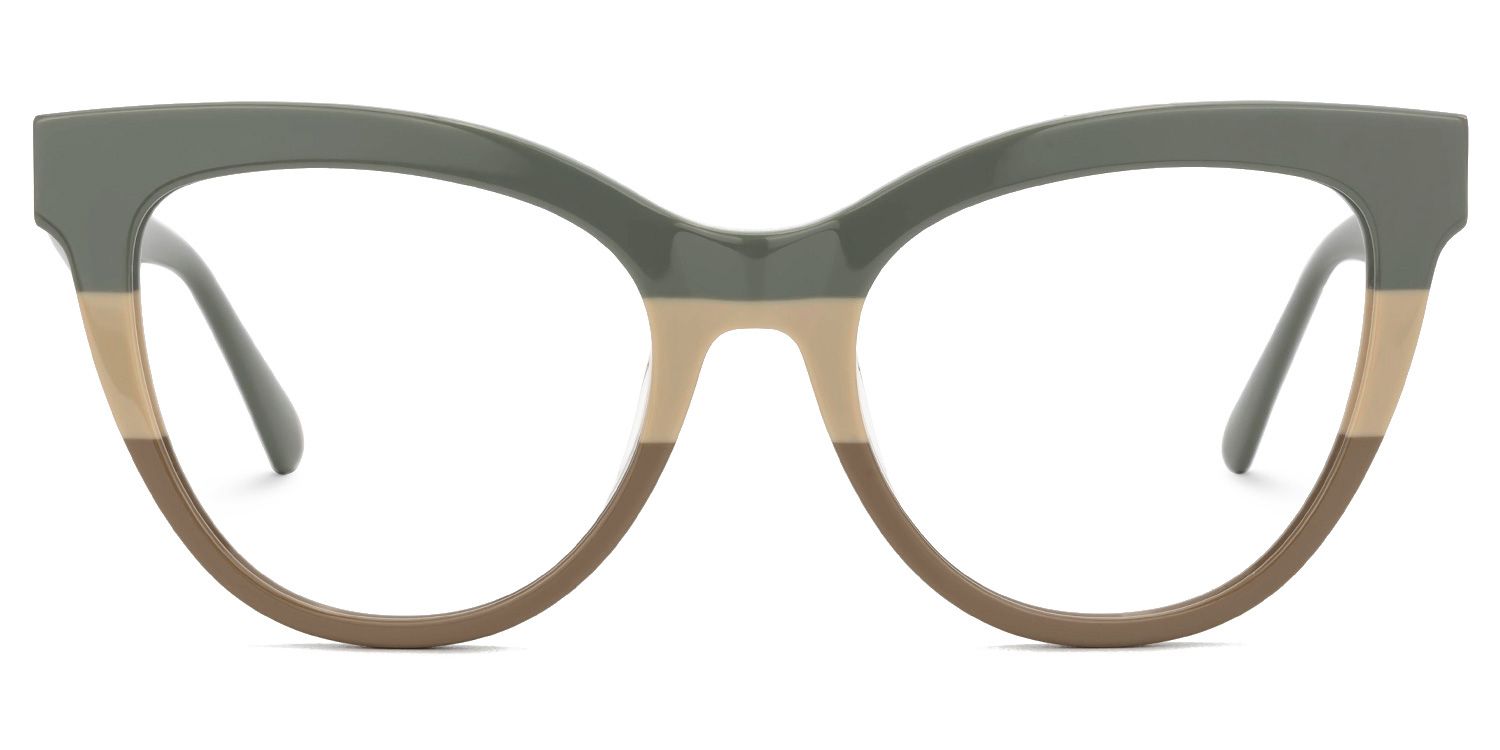 Gafna - Cat Eye Green Eyeglasses by Vooglam - Angle View