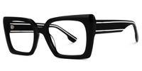 Denicia - Rectangle Black Eyeglasses | Vooglam Front View