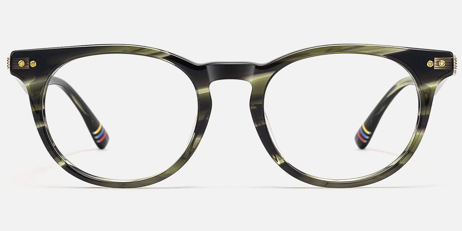 Vintel - Rectangle Green Eyeglasses | Vooglam Angle View