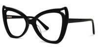Bahadur - Cat Eye Black Eyeglasses | Vooglam Front View