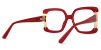 Adelphie - Square Red Eyeglasses | Vooglam Side View