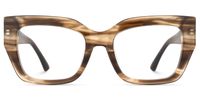 Sable - Square Brown Eyeglasses | Vooglam Angle View