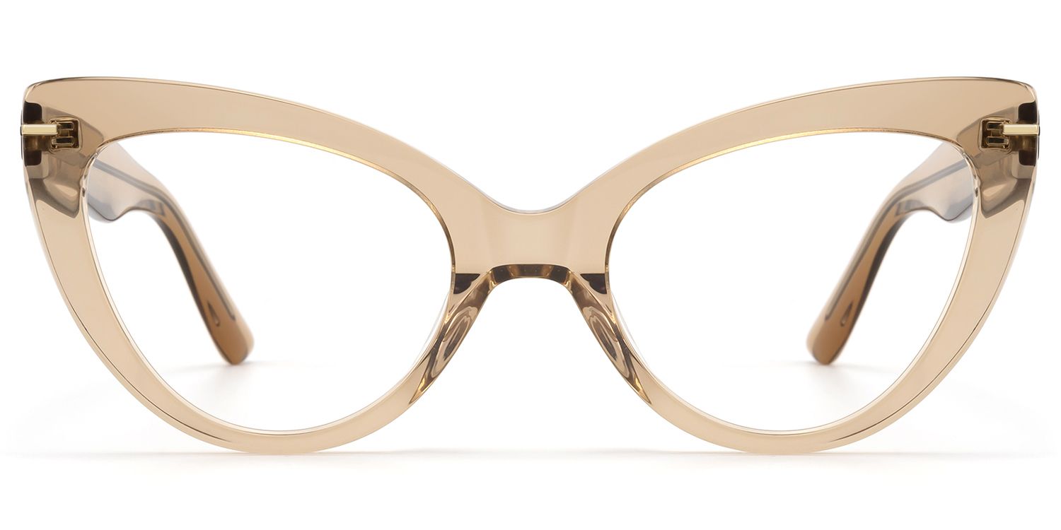 Frame Size of Veromca - Cat Eye Champagne Eyeglasses | Vooglam