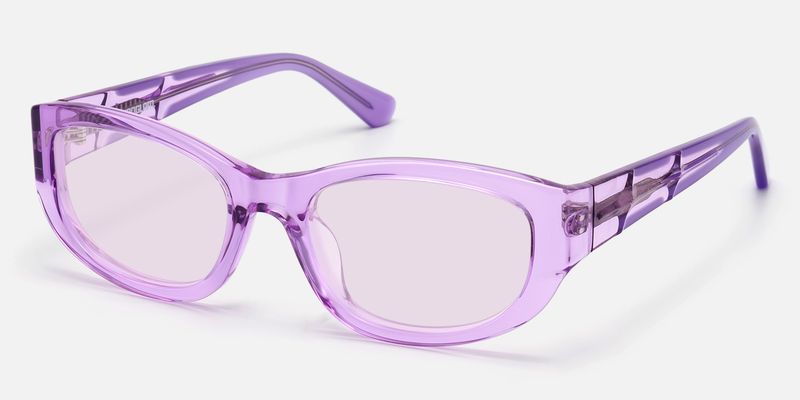 Bubble - Clear Lavender Oval Rectangle Sunnies by Vooglam