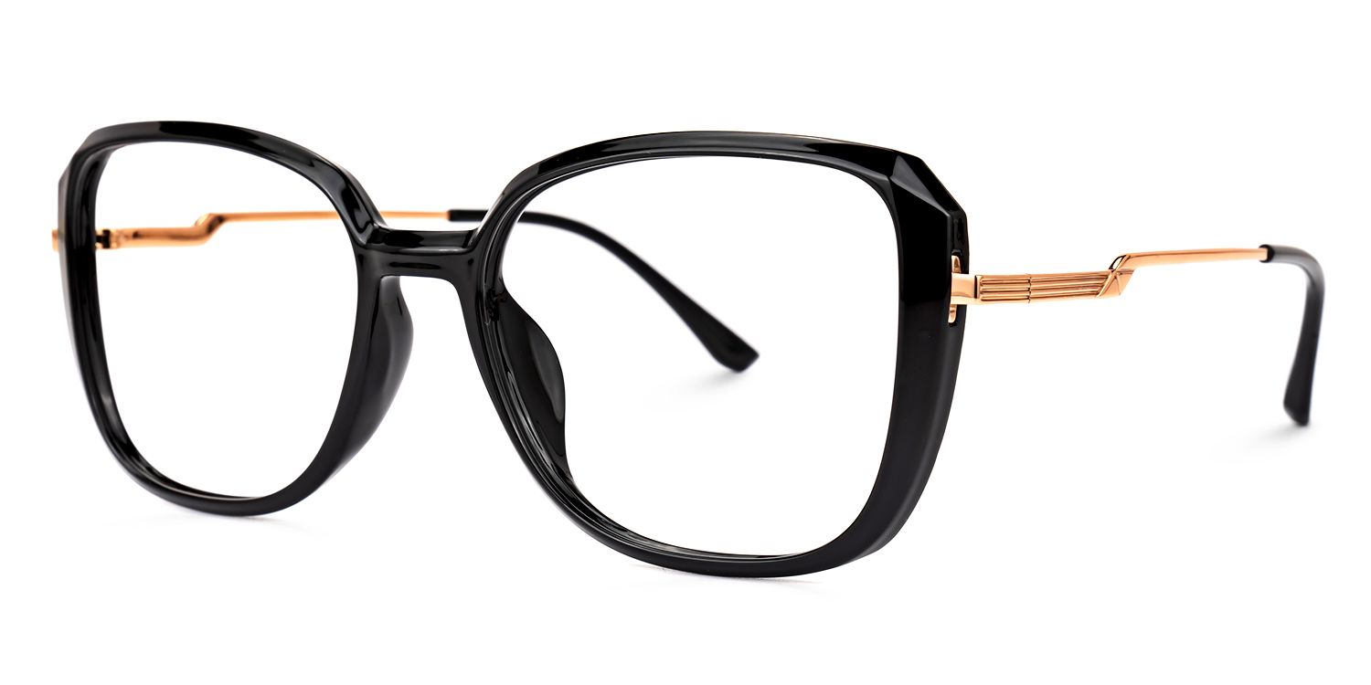 Denham - Rectangle Black Eyeglasses | Vooglam Front View