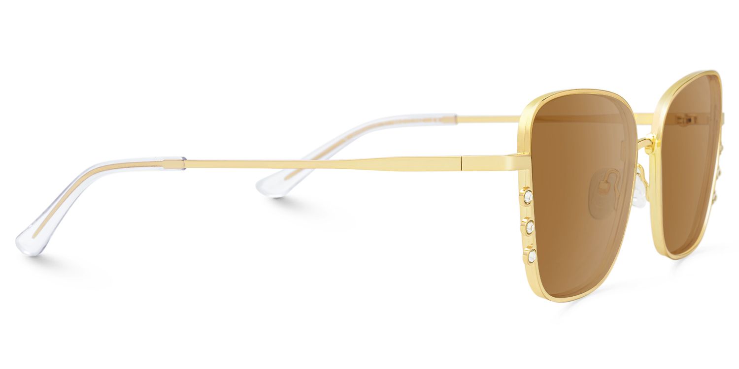 Hallam - Square Gold Sunglasses | Vooglam 4